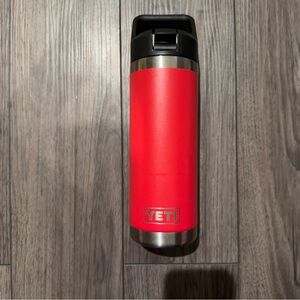 Yeti Red Travel Mug with extra Chug cap. 18 oz